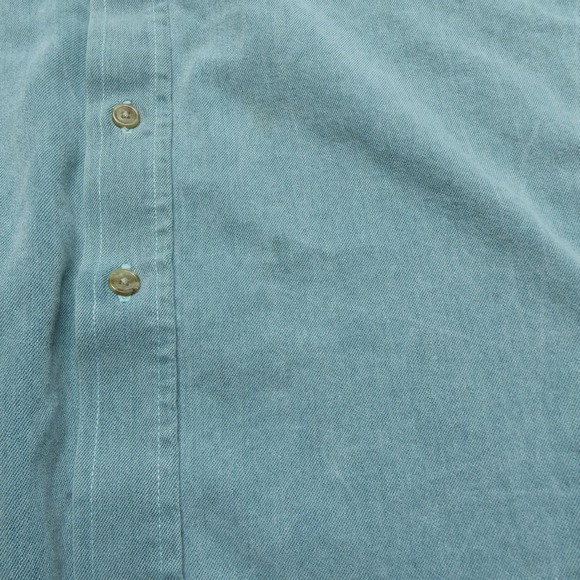 Three Rivers Shirt Mens Medium Green Button Down Long Sleeve Cotton Casual - Picture 4 of 7